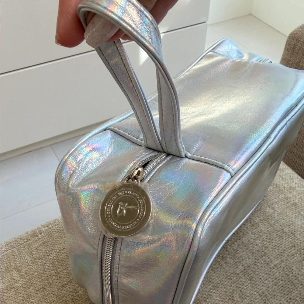 Holographic It Cosmetics Silver Cosmetic Bag